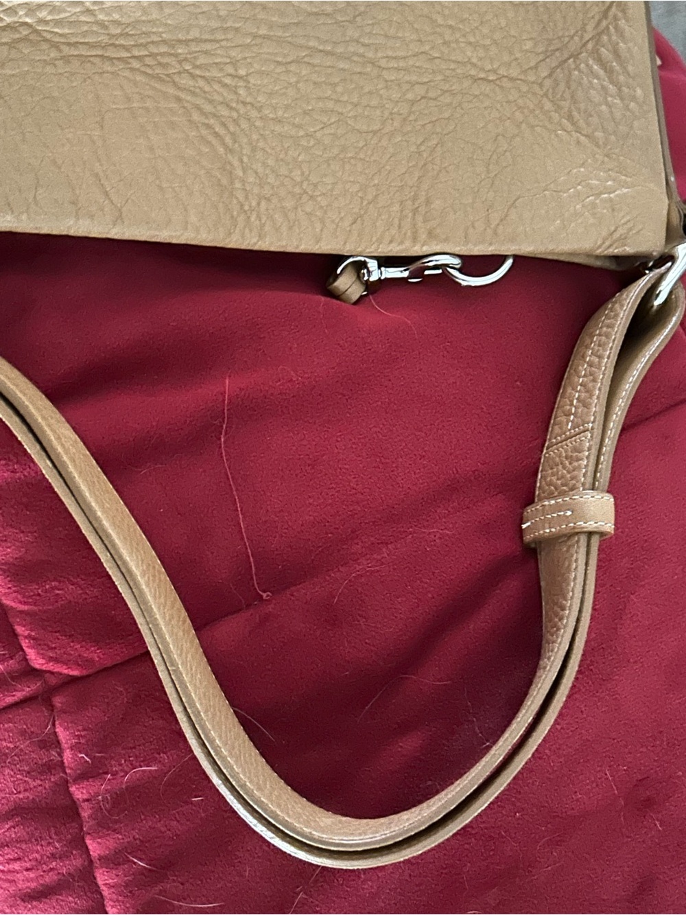 Coach Tan Pebbled Leather Hobo with Front Zip Pocket - Picture 11 of 11